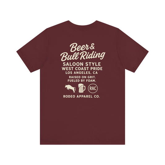 Beer & Bull Riding Tee